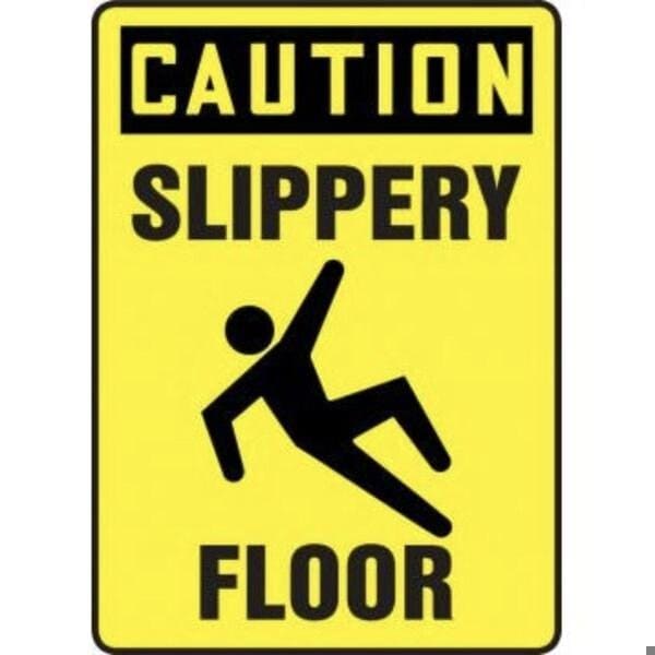 Accuform OSHA CAUTION Safety Sign SLIPPERY MSTF673XT MSTF673XT - main
